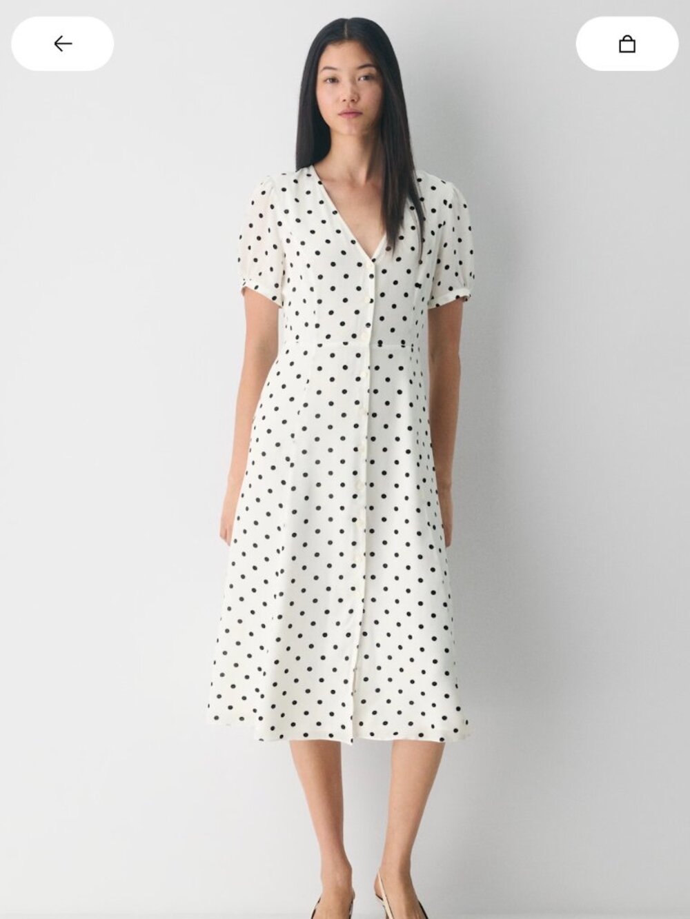 Aritizia Wilfred Women's Lilt Midi Dress Polka Dot Size 6